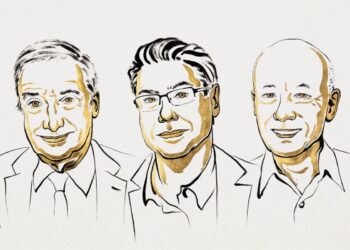 I vincitori del Nobel per l'economia Philippe Aghion, Peter Howitt e Joel Mokyr