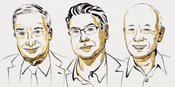 I vincitori del Nobel per l'economia Philippe Aghion, Peter Howitt e Joel Mokyr