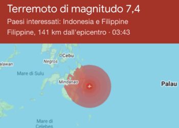Terremoto di magnitudo 7.6 nelle Filippine: scatta l’allerta tsunami