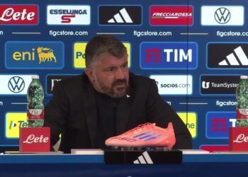 Il CT dell'Italia Gennaro Gattuso in conferenza stampa