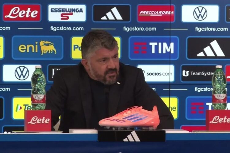 Il CT dell'Italia Gennaro Gattuso in conferenza stampa