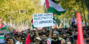 La protesta pro-Pal a Barcellona