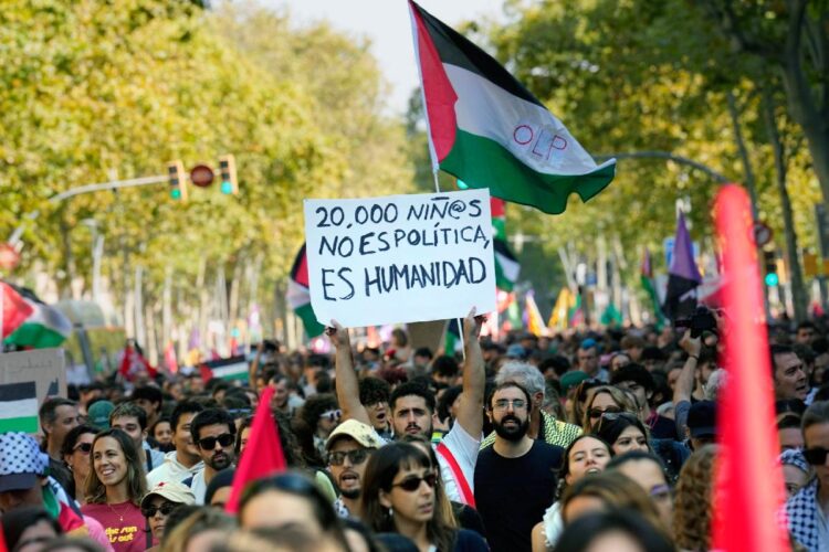 La protesta pro-Pal a Barcellona