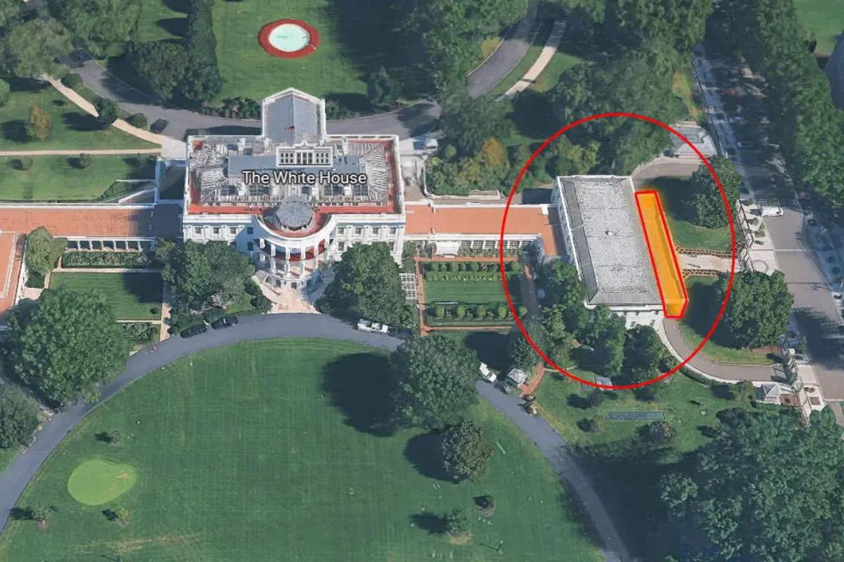 L'ala est della Casa Bianca che Trump vuole far demolire