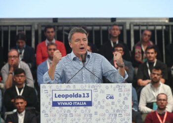 Matteo Renzi durante il suo intervento finale alla Leopolda