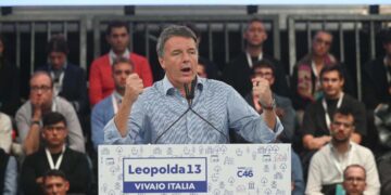 Matteo Renzi durante il suo intervento finale alla Leopolda