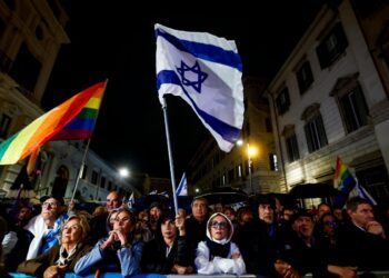 Sit-in contro l'antisemitismo a Roma