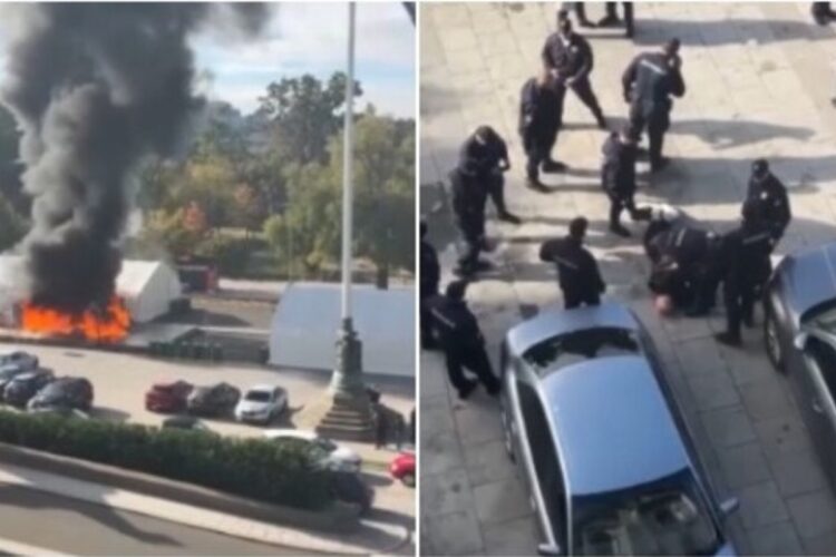 Spari e esplosioni davanti al Parlamento di Belgrado