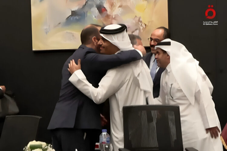 Un momento dei negoziati che ha portato all'accordo tra Israele e Hamas | ANSA/FRAME DA AFP