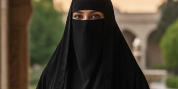 Una donna di fede islamica indossa il velo integrale