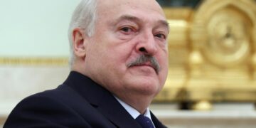 Un primo piano di Alexander Lukashenko, presidente della Bielorussia