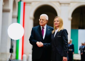 Giorgia Meloni e Abu Mazen a Palazzo Chigi