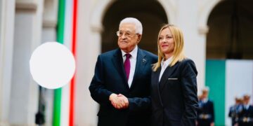 Giorgia Meloni e Abu Mazen a Palazzo Chigi