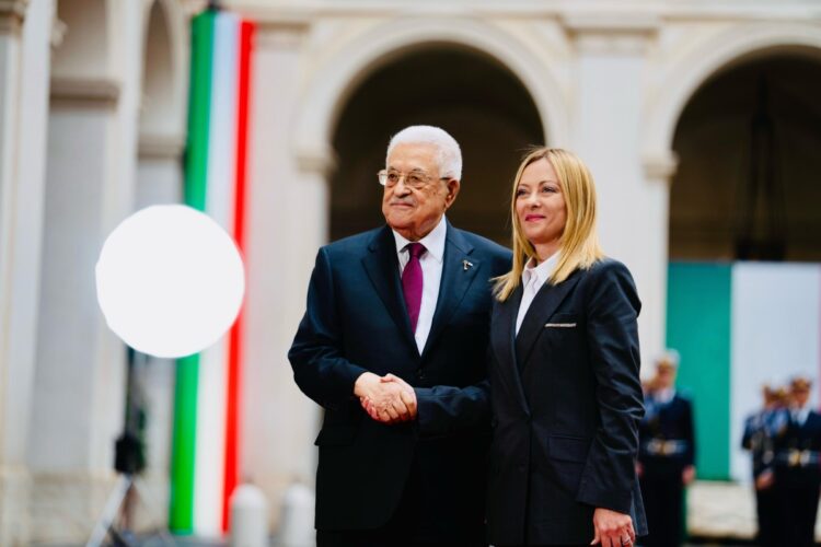 Giorgia Meloni e Abu Mazen a Palazzo Chigi