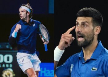 Lorenzo Musetti e Novak Djokovic