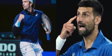 Lorenzo Musetti e Novak Djokovic