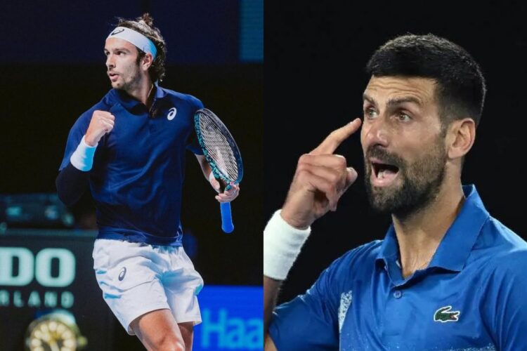 Lorenzo Musetti e Novak Djokovic