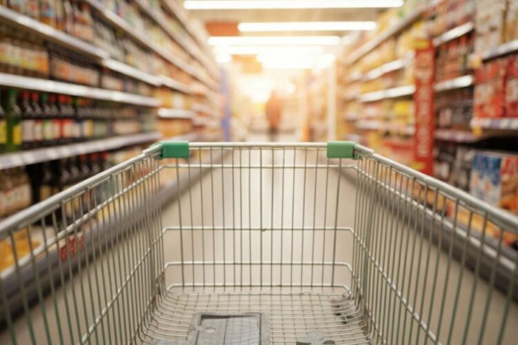 Un carrello della spesa in un supermercato