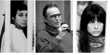 Una combo di brigatisti rossi coinvolti nel rapimento Moro. Da sinistra, Anna Laura Braghetti, Prospero Gallinari, Adriana Faranda