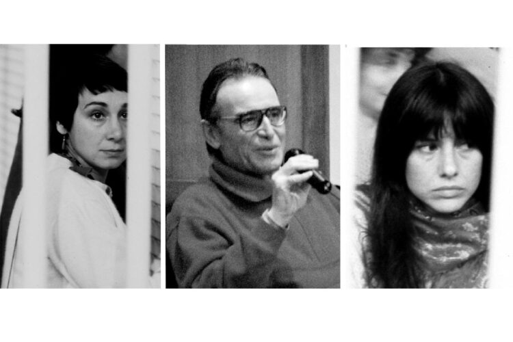 Una combo di brigatisti rossi coinvolti nel rapimento Moro. Da sinistra, Anna Laura Braghetti, Prospero Gallinari, Adriana Faranda