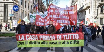 Una protesta contro gli sfratti