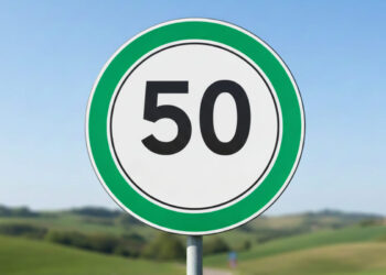 Un segnale/cartello stradale verde