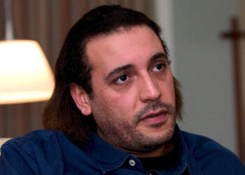 Un primo piano di Hannibal Gheddafi