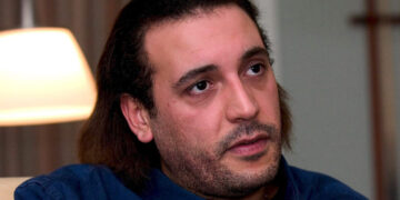 Un primo piano di Hannibal Gheddafi