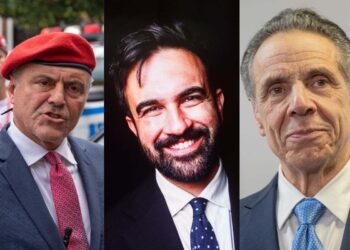 I candidati a sindaco di New York: Curtis Sliwa, Zohran Mamdani e Andrew Cuomo