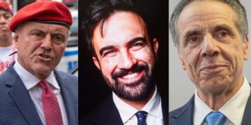 I candidati a sindaco di New York: Curtis Sliwa, Zohran Mamdani e Andrew Cuomo