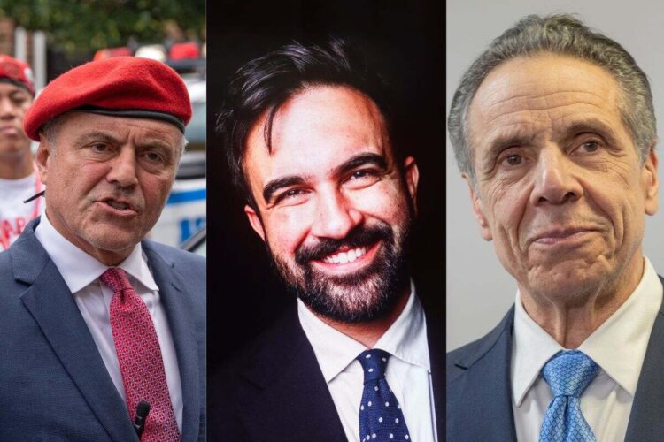 I candidati a sindaco di New York: Curtis Sliwa, Zohran Mamdani e Andrew Cuomo