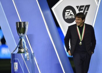 Antonio Conte allenatore Napoli che ha vinto la Supercoppa