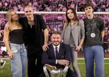 David Beckham con la famiglia