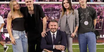 David Beckham con la famiglia