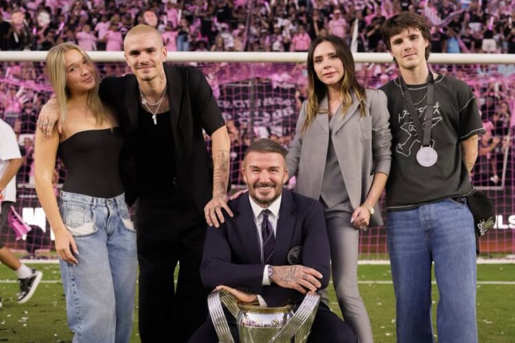 David Beckham con la famiglia