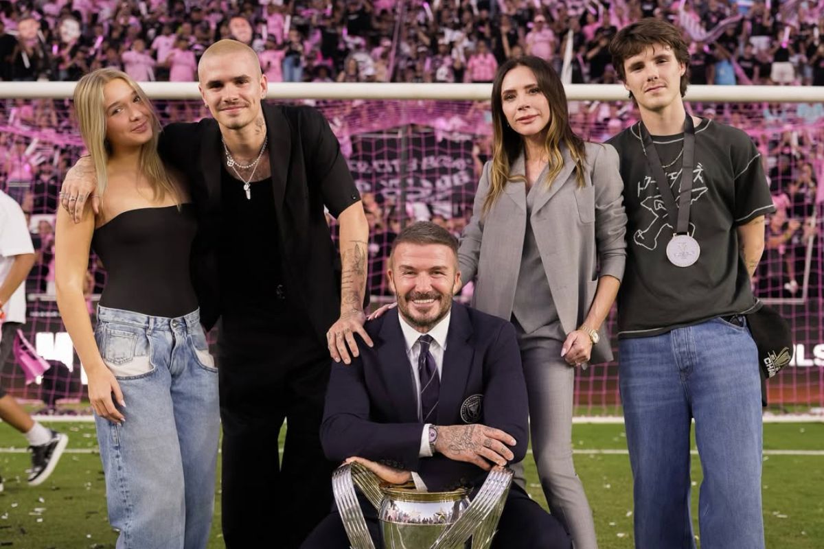 David Beckham con la famiglia 