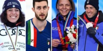 Federica Brignone, Amos Mosaner, Arianna Fontana e Federico Pellegrino