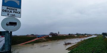 Il livello del fiume Lamone nel ravennate