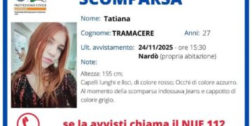 Ragazza scomparsa a Nardò