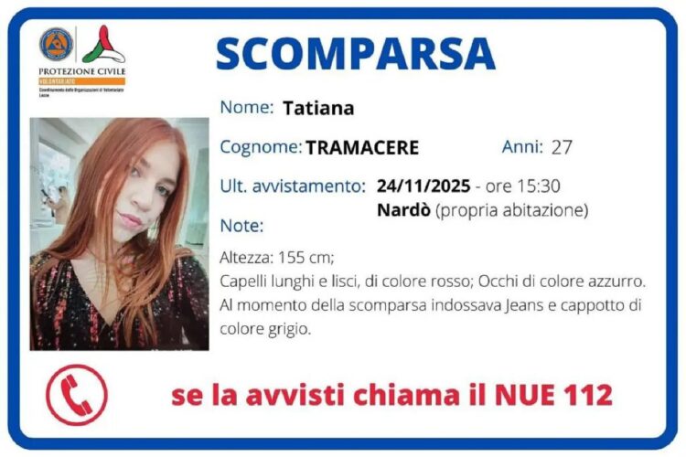 Ragazza scomparsa a Nardò