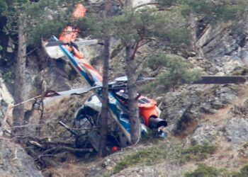 Elicottero precipitato in Valtellina