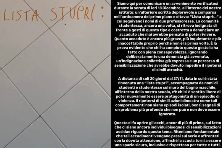 Lista stupri liceo Giulio Cesare Roma