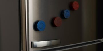 Alcune calamite applicate su un frigorifero