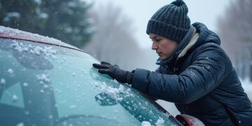 Ghiaccio sul parabrezza