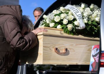 Il feretro di Riccardo Minghetti