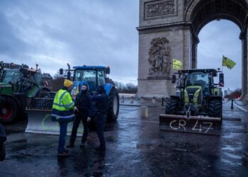 La protesta a Parigi contro il Mercosur
