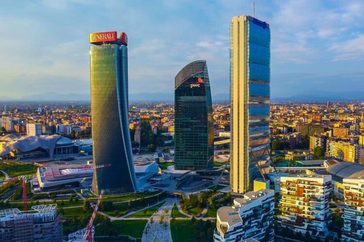 Lo skyline di Citylife, uno dei quartieri più ricchi di Milano