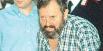 Giancarlo Lotti durante il processo ai compagni di merende nell'ambito dell'indagine sul Mostro di Firenze