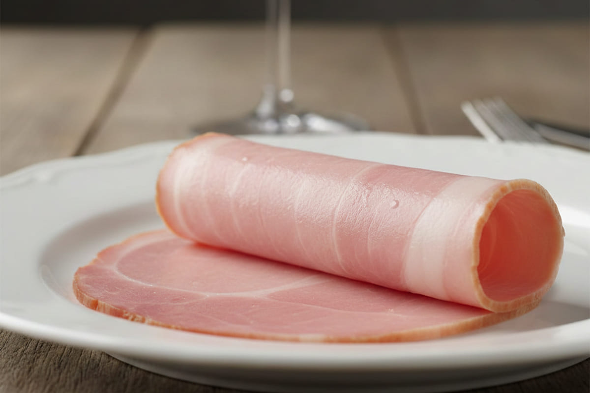 Una fetta di prosciutto cotto