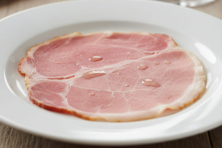 Una fetta di prosciutto cotto